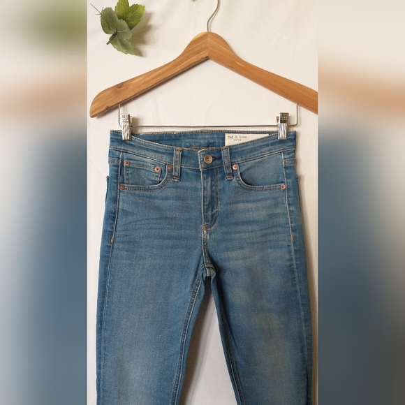 Rag & Bone High Waisted High Rise Skinny Blue Denim Jeans Size 25 - Picture 3 of 9